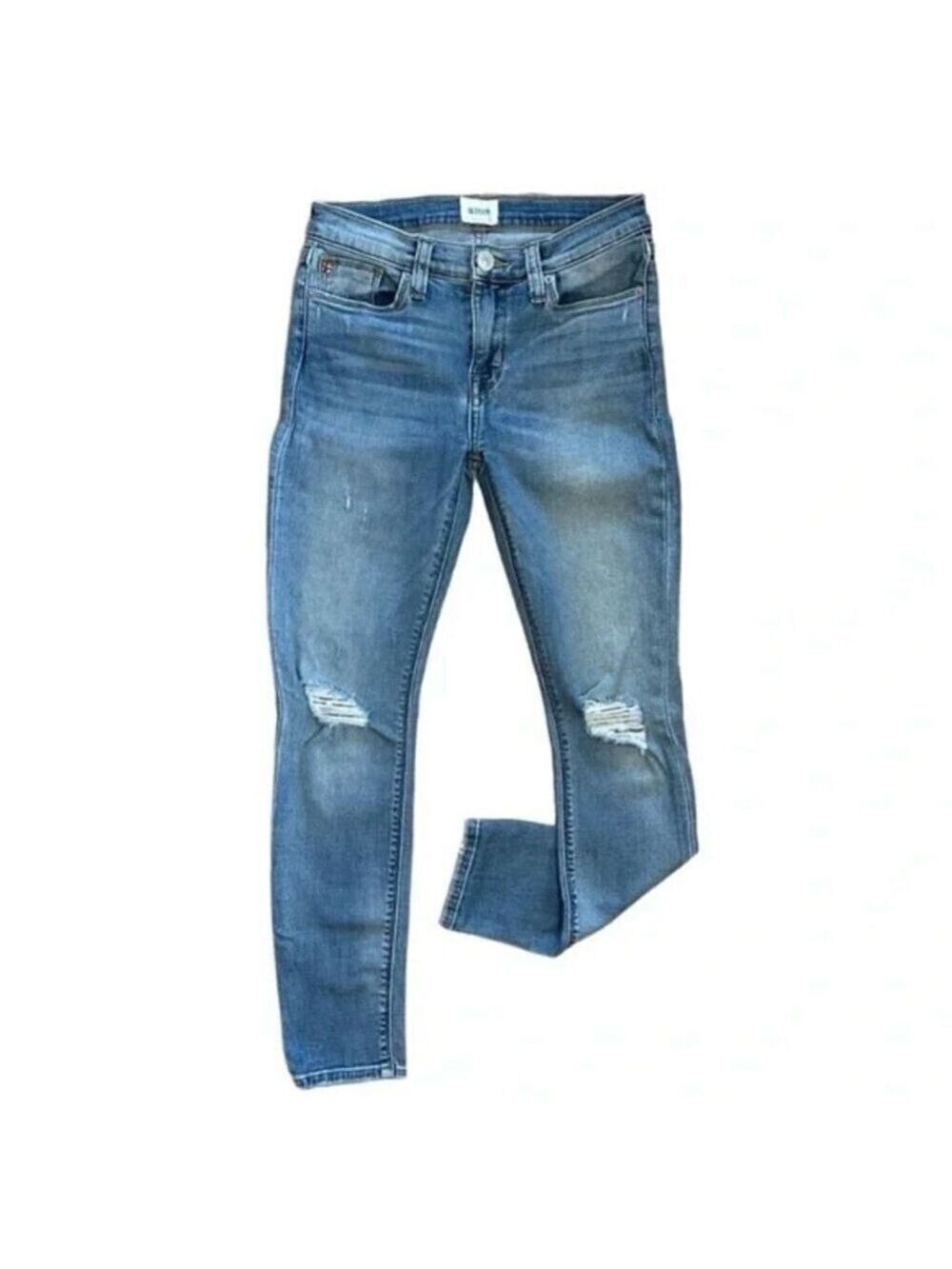 HUDSON Krista Super Skinny Ankle Jeans Size 25 Low Rise Distressed